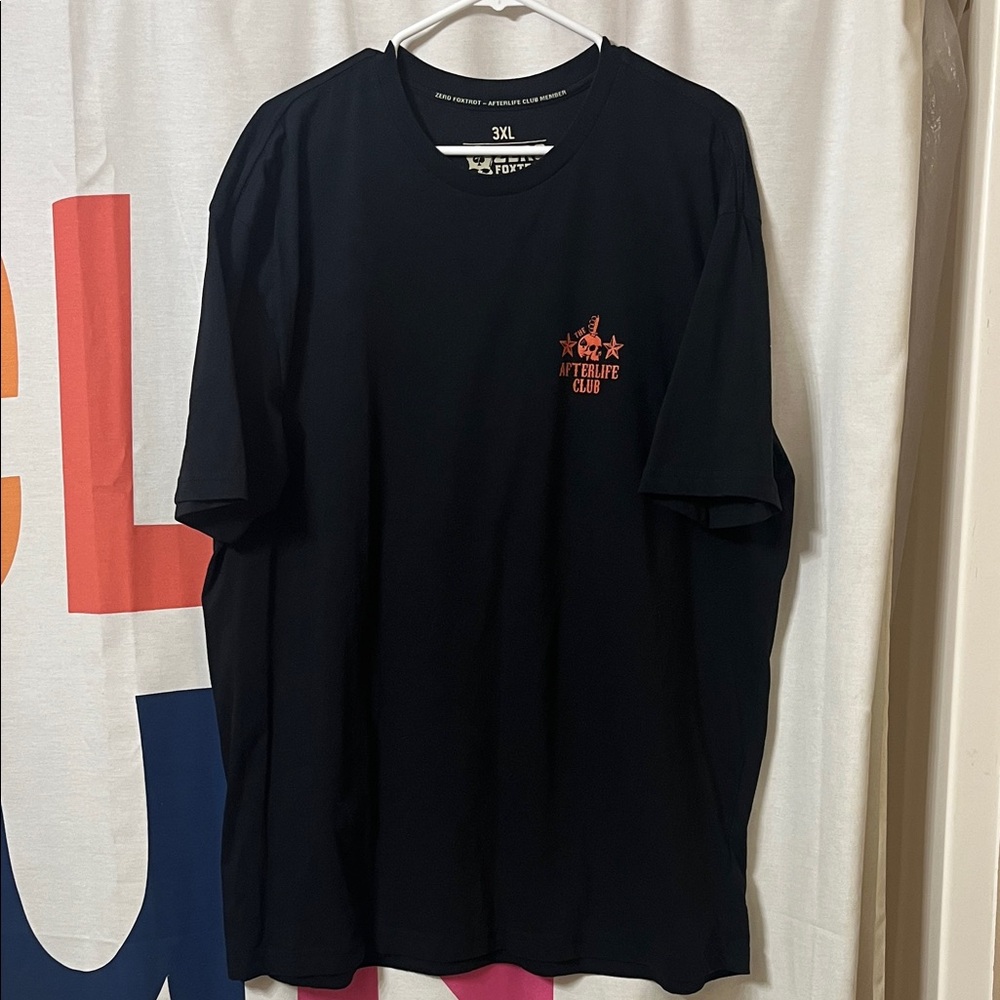 Black Graphic Tee with Red Design